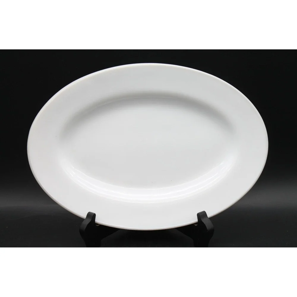 Anchor Hocking Anchorware White Milk Glass Oval Serving Platter 11.5